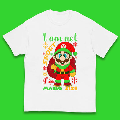 Luigi Size Mario Size Christmas Kids T-Shirt