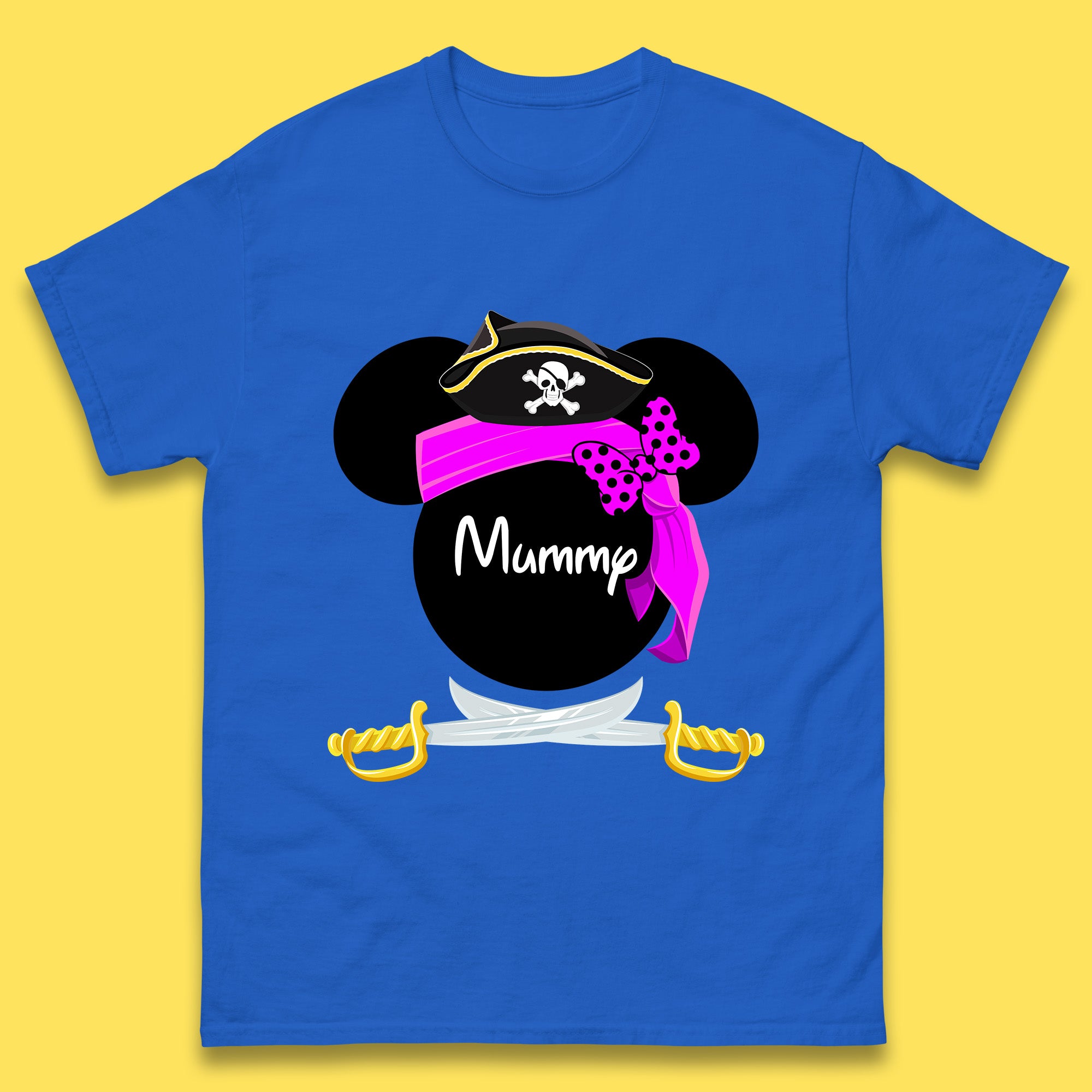 Disney Pirate Mickey Mouse Pirate Minnie Mouse Head Disney World Pirate Swords Cruise Trip Magical Kingdom Mens Tee Top
