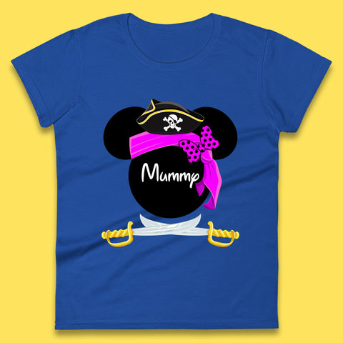Disney Pirate Mickey Mouse Pirate Minnie Mouse Head Disney World Pirate Swords Cruise Trip Magical Kingdom Womens Tee Top
