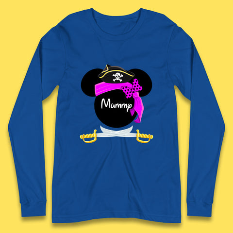 Disney Pirate Mickey Mouse Pirate Minnie Mouse Head Disney World Pirate Swords Cruise Trip Magical Kingdom Long Sleeve T Shirt