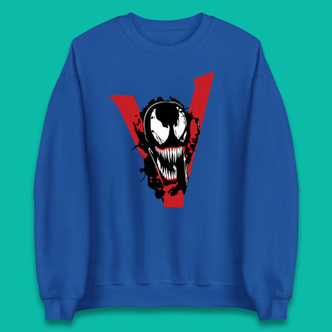 Marvel Venom Face Side View Tongue Out Marvel Avengers Superheros Movie Character Unisex Sweatshirt