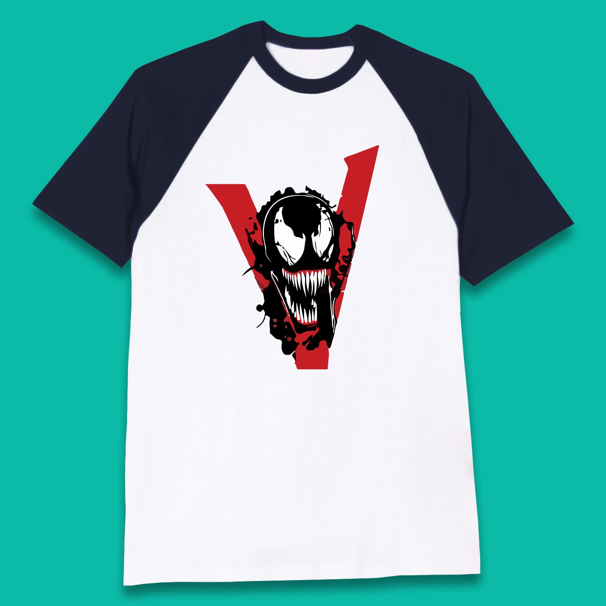 Marvel Venom Face Side View Tongue Out Marvel Avengers Superheros Movie Character Baseball T Shirt