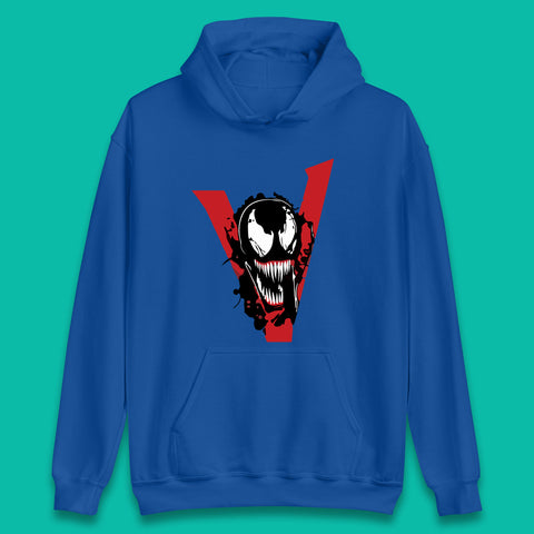 Marvel Venom Face Side View Tongue Out Marvel Avengers Superheros Movie Character Unisex Hoodie