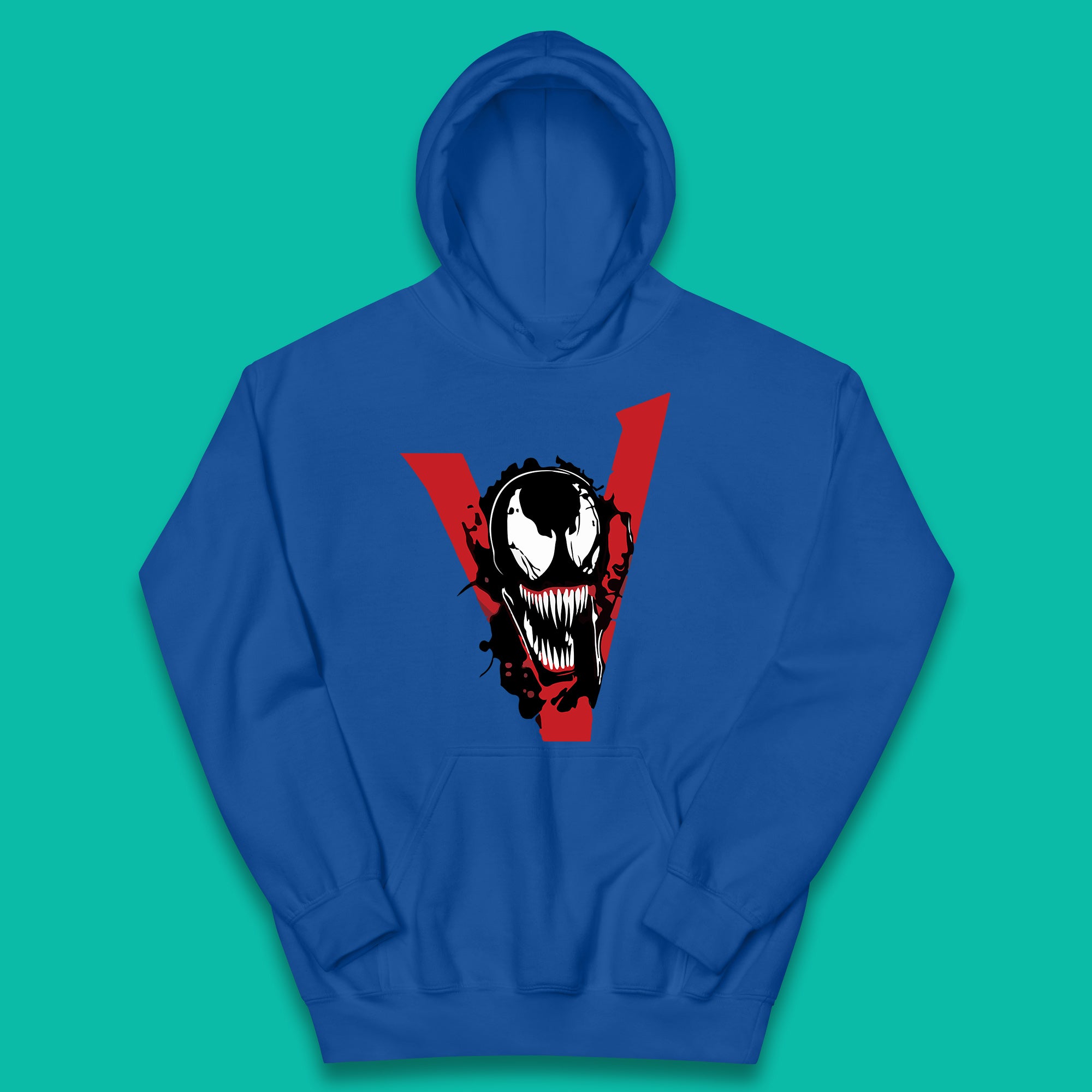 Marvel Venom Face Side View Tongue Out Marvel Avengers Superheros Movie Character Kids Hoodie
