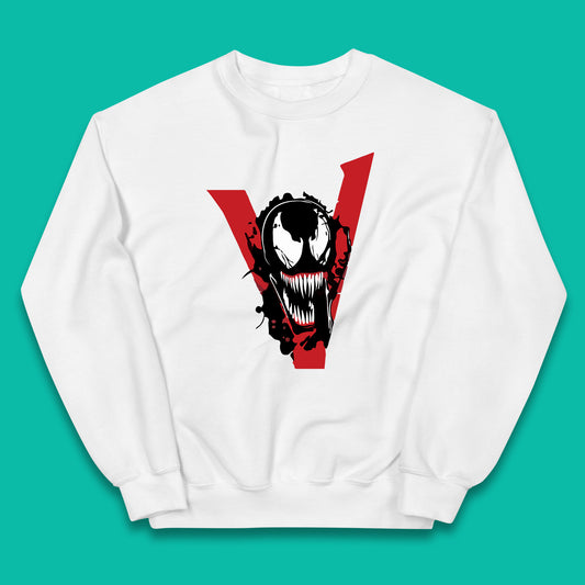 Marvel Venom Face Side View Tongue Out Marvel Avengers Superheros Movie Character Kids Jumper