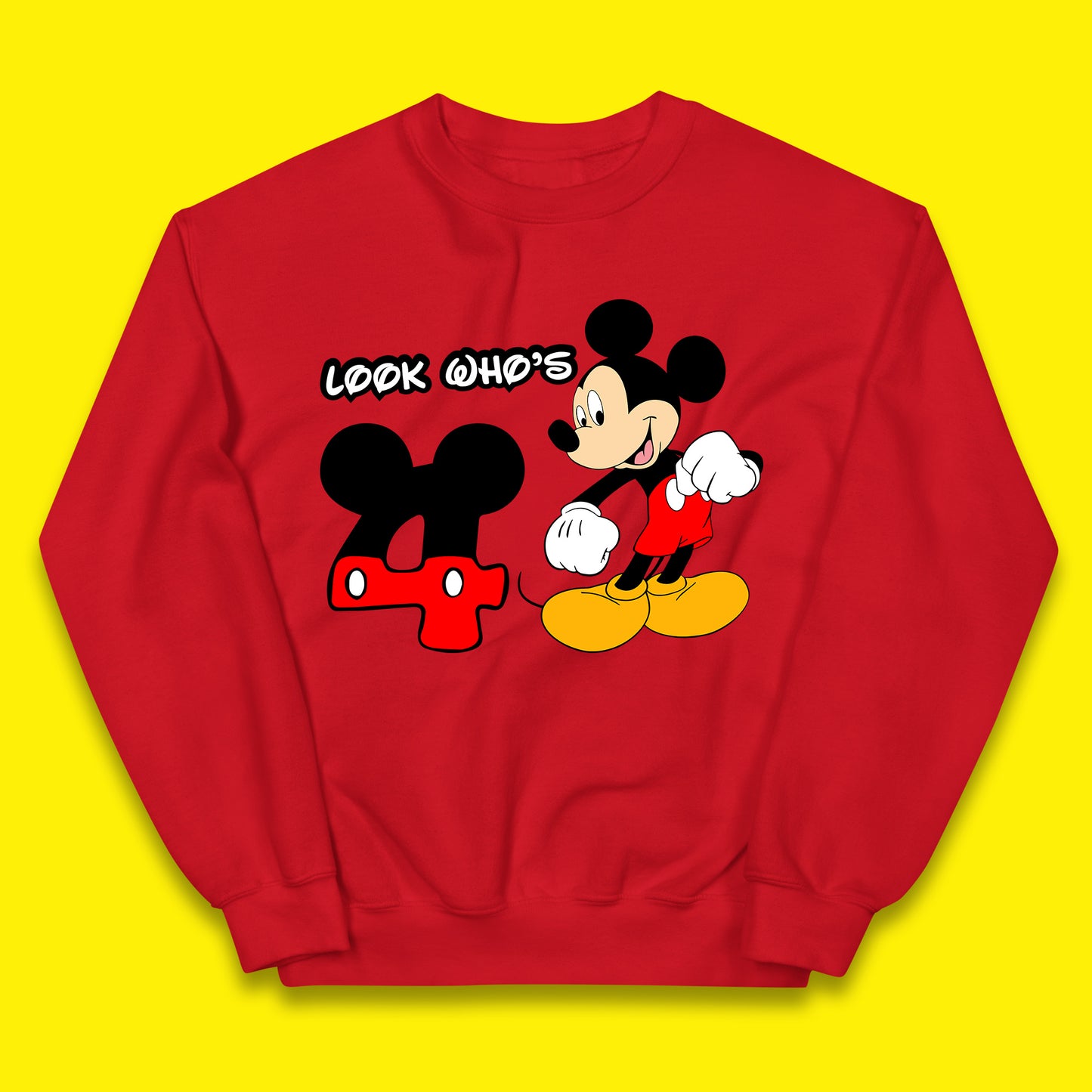 Personalised Disney Mickey Mouse Minnie Mouse Cartoon Your Birthday Year Disneyland Birthday Theme Party Kids Jumper