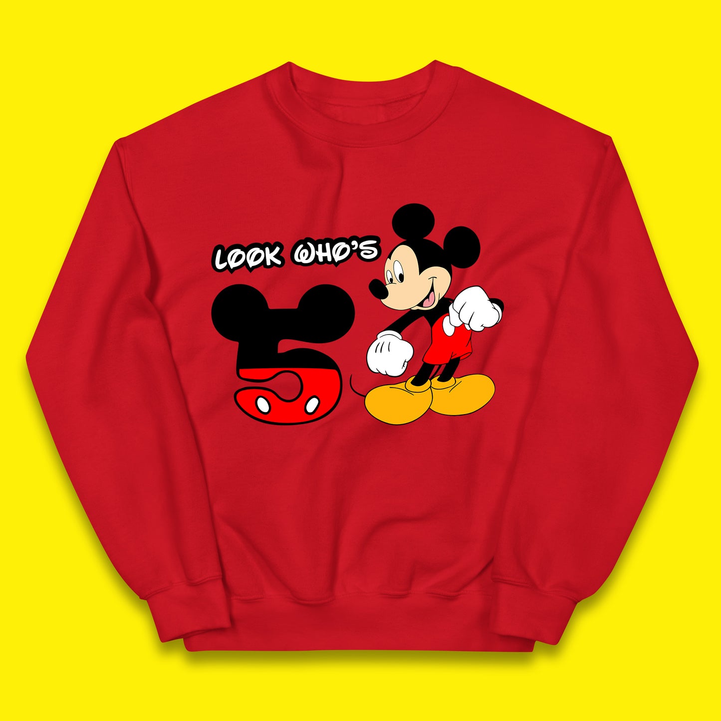 Personalised Disney Mickey Mouse Minnie Mouse Cartoon Your Birthday Year Disneyland Birthday Theme Party Kids Jumper