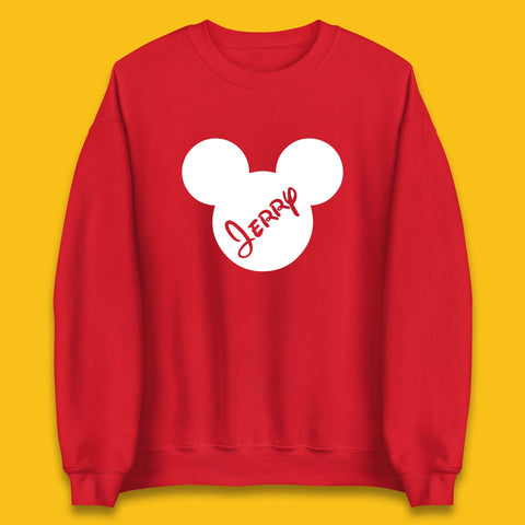 Personalised Disney Mickey Mouse And Minnie Mouse Head Your Name Disneyland Trip Unisex Sweatshirt