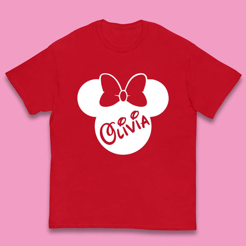 Personalised Disney Mickey Mouse And Minnie Mouse Head Your Name Disneyland Trip Kids T Shirt