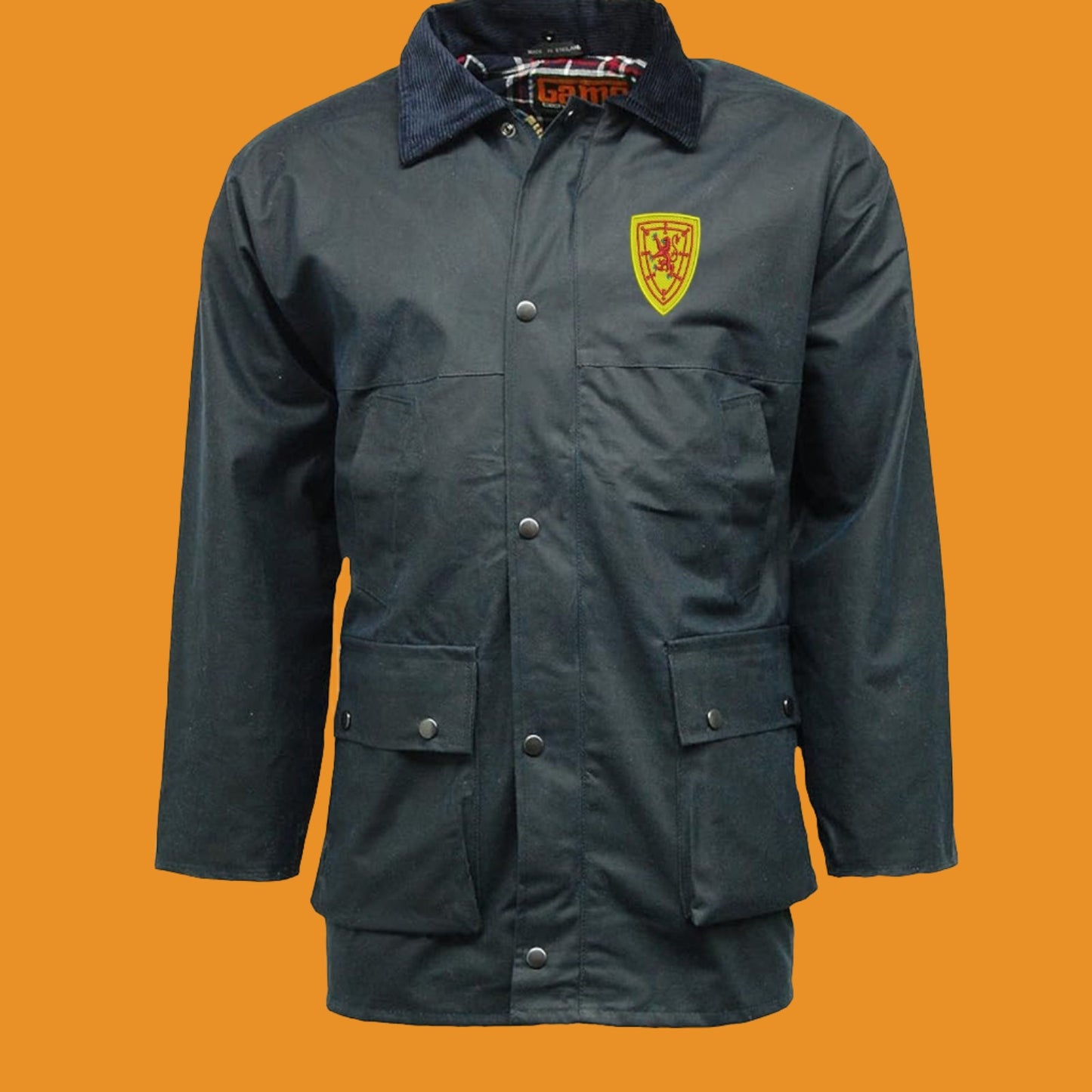Retro Scotland 1879 Embroidered Padded Wax Jacket