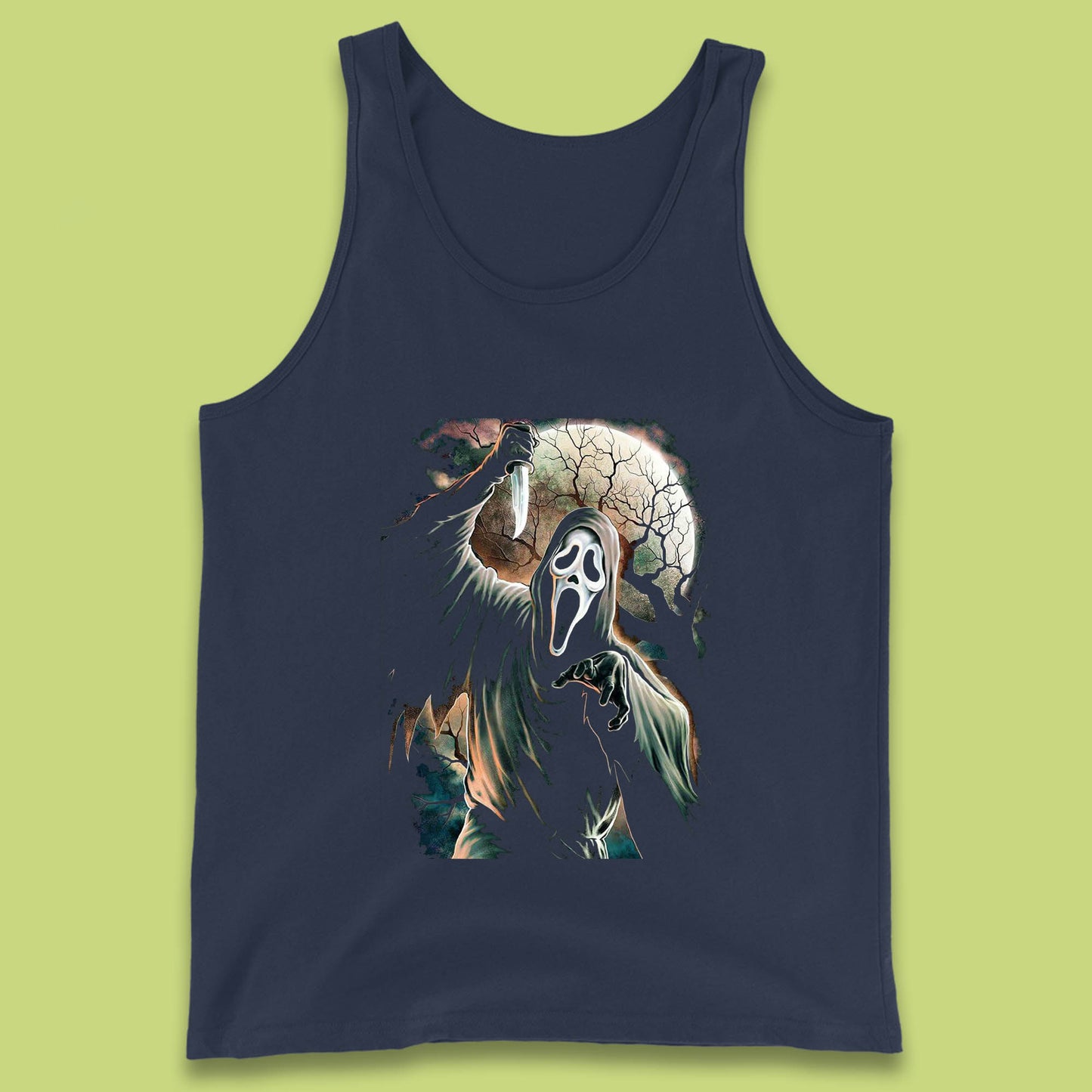 Halloween Ghostface Vintage Scream Movie Horror Night Gift Tank Top