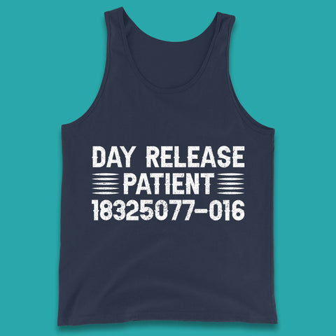 Day Release Patient Psycho Ward Halloween Mental Health Parole Jail Prison Funny Locked Up Tank Top