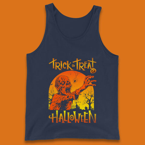 Trick Or Treat Halloween Zombie Horror Scary Spooky Vibes Tank Top