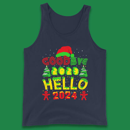 Good Bye 2023 Hello 2024 Merry Christmas Funny Happy New Year Xmas Tank Top