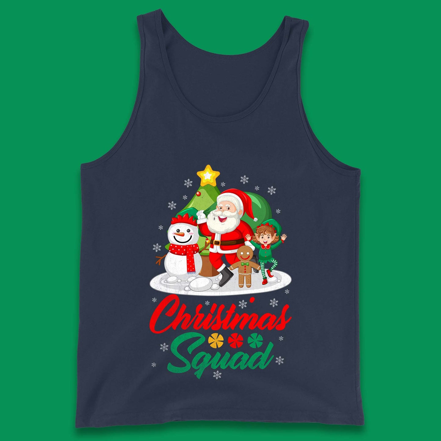 christmas squad santa claus snowman elf gingerbread tank top