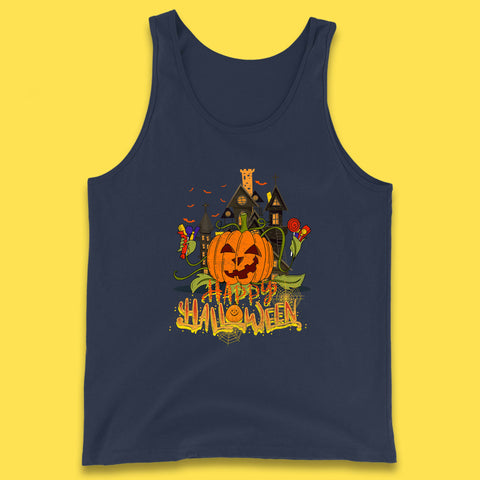 Happy Halloween Spooky Haunted House Halloween Pumpkin Horror Scary Jack-o-lantern Tank Top