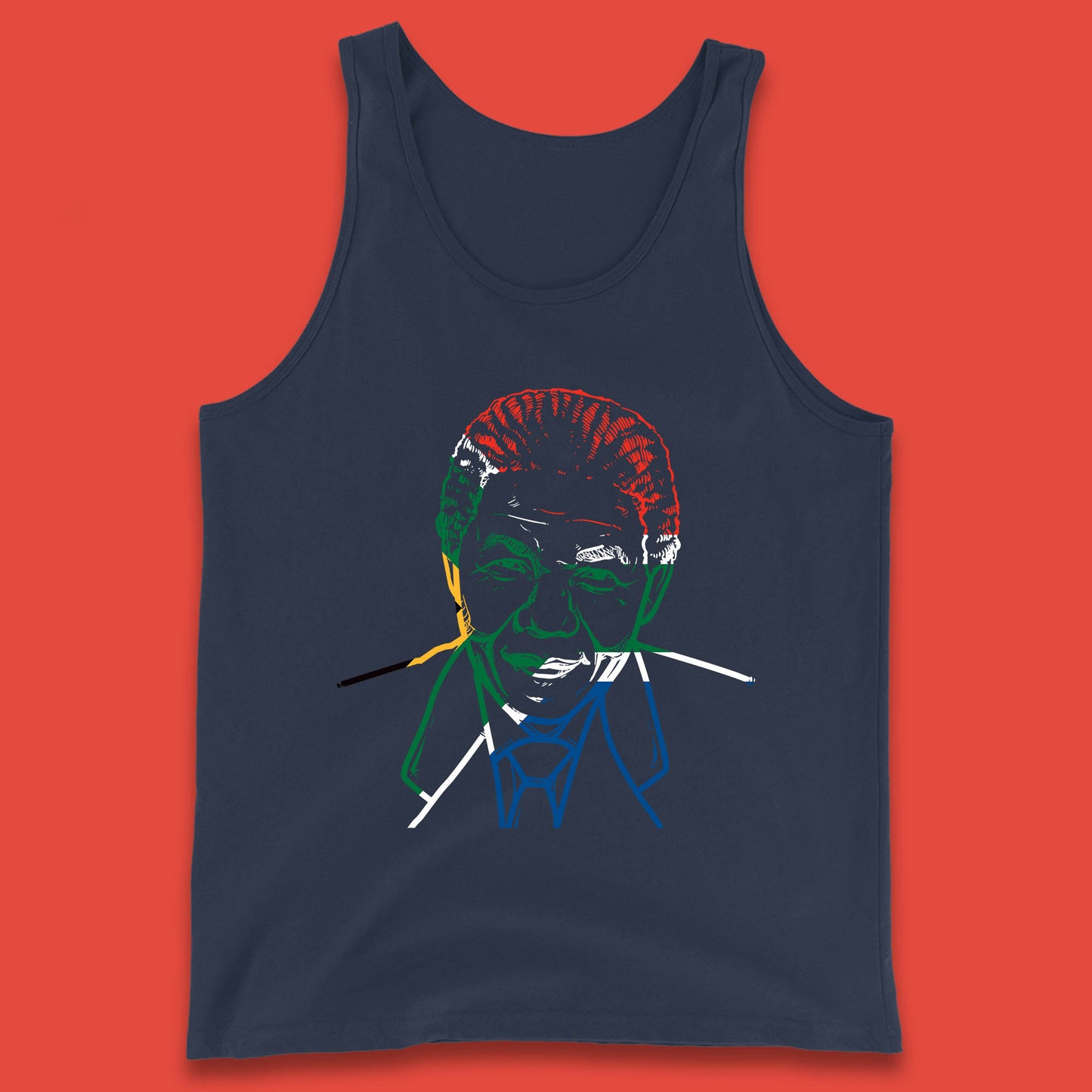 Nelson Mandela Line Art Portrait Black Lives Matter Nelson Mandela International Day Tank Top