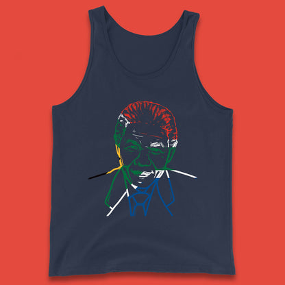 Nelson Mandela Line Art Portrait Black Lives Matter Nelson Mandela International Day Tank Top