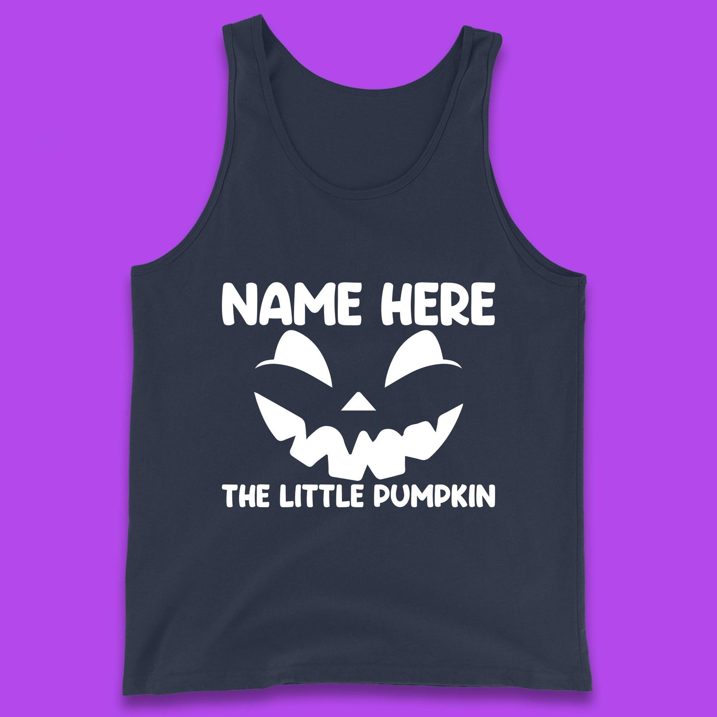 Personalised Your Name Here The Little Pumpkin Jack O Lantern Scary Spooky Face Tank Top