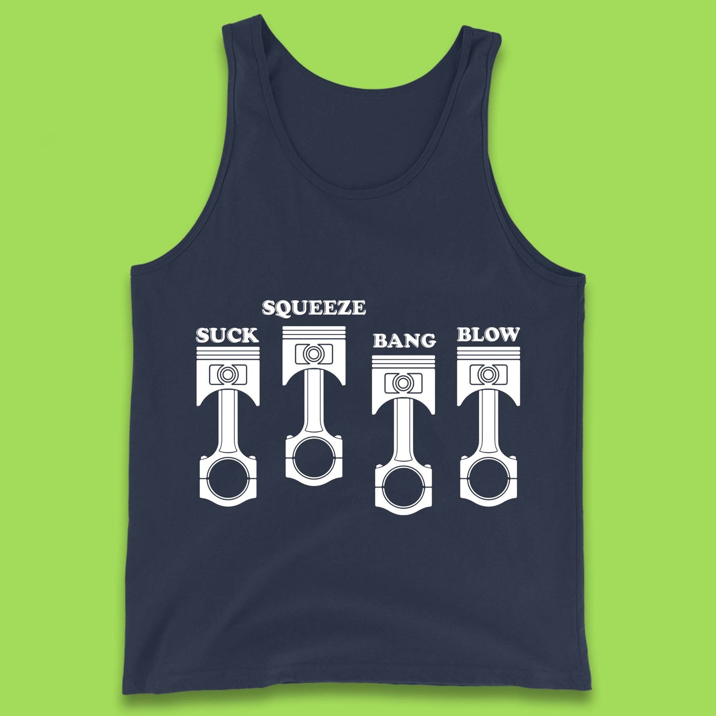 Suck Squeeze Band Blow Funny Car Lovers Joke Racers Riders Drifting Race Tank Top