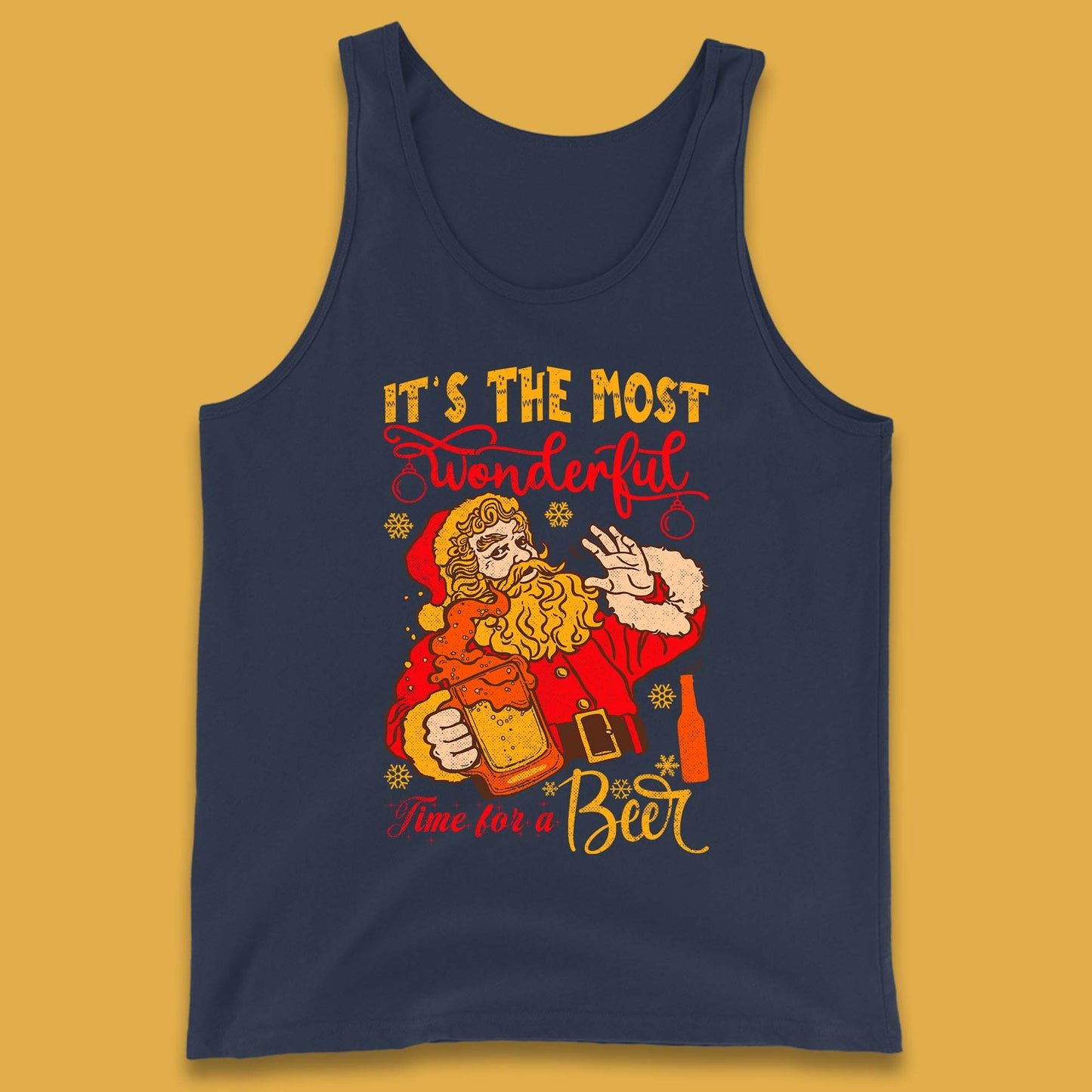 Santa Beer Time Christmas Tank Top