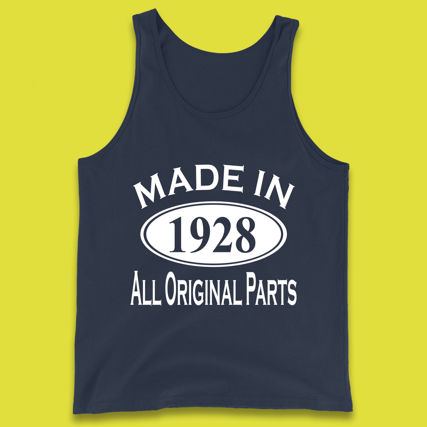 Made In 1928 All Original Parts Vintage Retro 95th Birthday Funny 95 Years Old Birthday Gift Tank Top