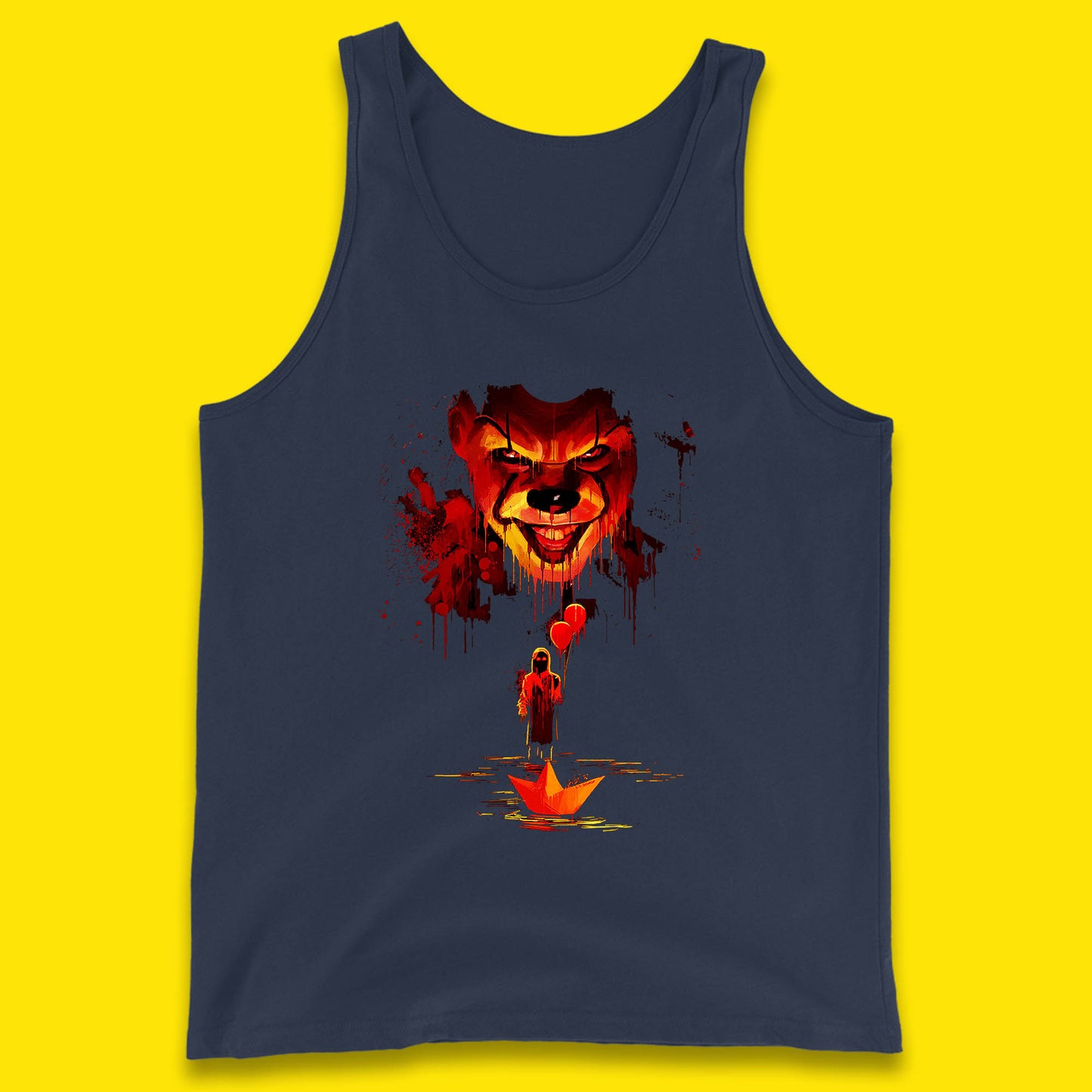IT Clown Pennywise Halloween Horror Movie Character Serial Killer Clown Costume Tank Top