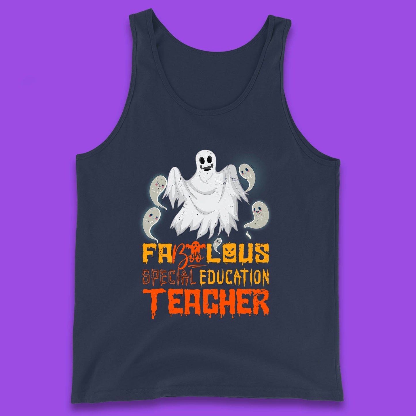 Fabolous Special Education Teacher Halloween Fabulous Spooky Ghost Teacher Tank Top