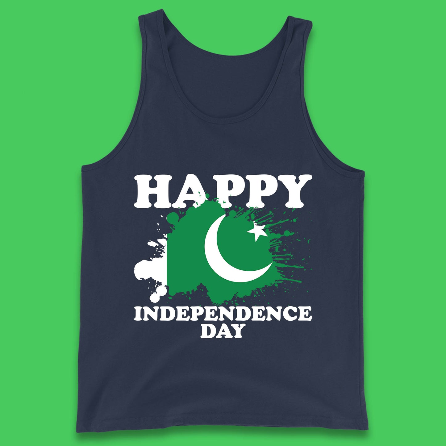 Happy Independence Day Pakistan 14th August Patriotic Pakistani Flag Tank Top