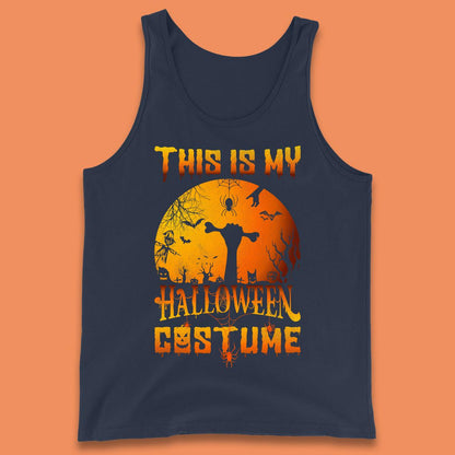 This Is My Halloween Costume Zombie Hand Rising Out Of A Graveyard & Holding Bone In Spooky Night Tank Top