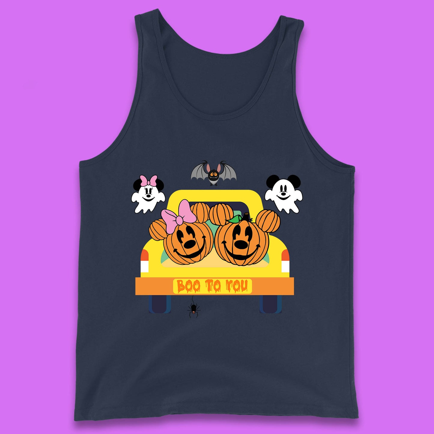 Disney Halloween Mickey Minnie Mouse Pumpkin Ghost Boo To You Horror Scary Disney Trip Tank Top