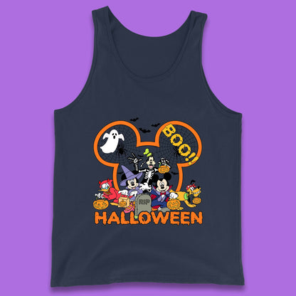 Disney Halloween Mickey Mouse Minnie Mouse Boo Ghost Friends Donald Duck Pluto Goofy Cartoon Disneyland Trip Tank Top