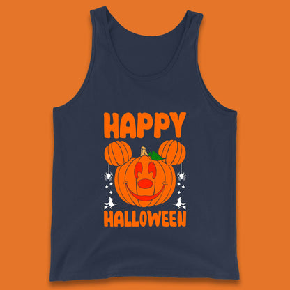 Happy Halloween Disney Mickey Mouse Jack-o-lantern Pumpkin Face Horror Scary Disney Trip Tank Top