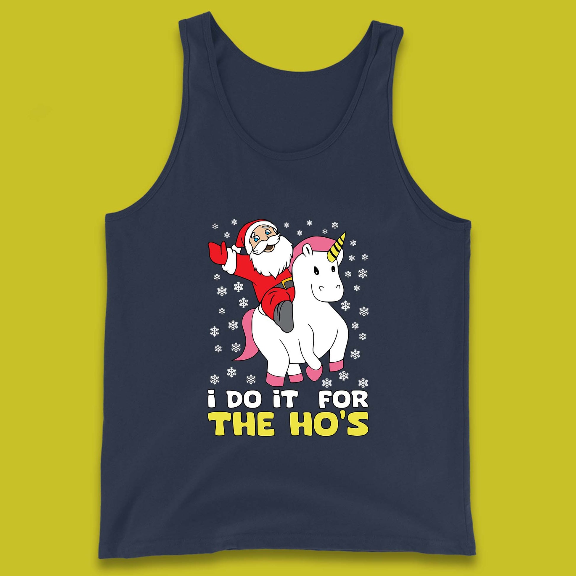 santa riding unicorn tank top