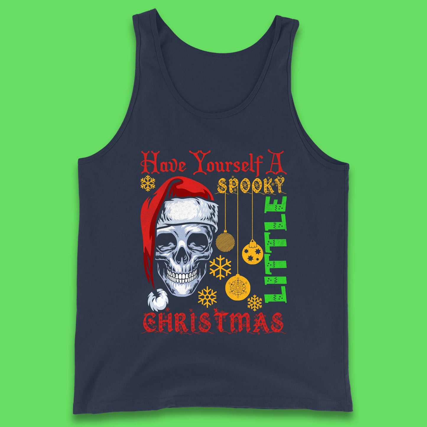 christmas skull tank top