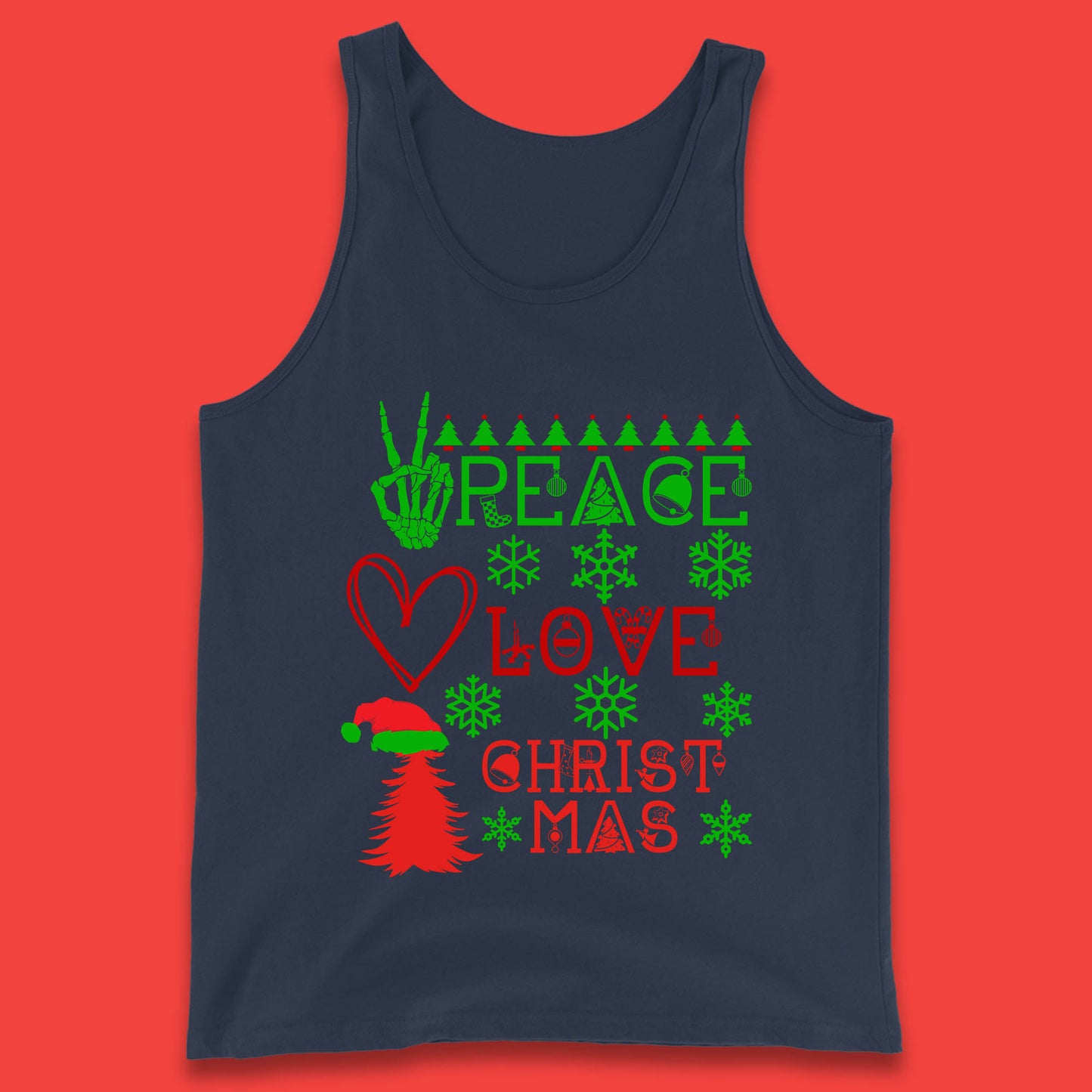 peace love christmas tank top