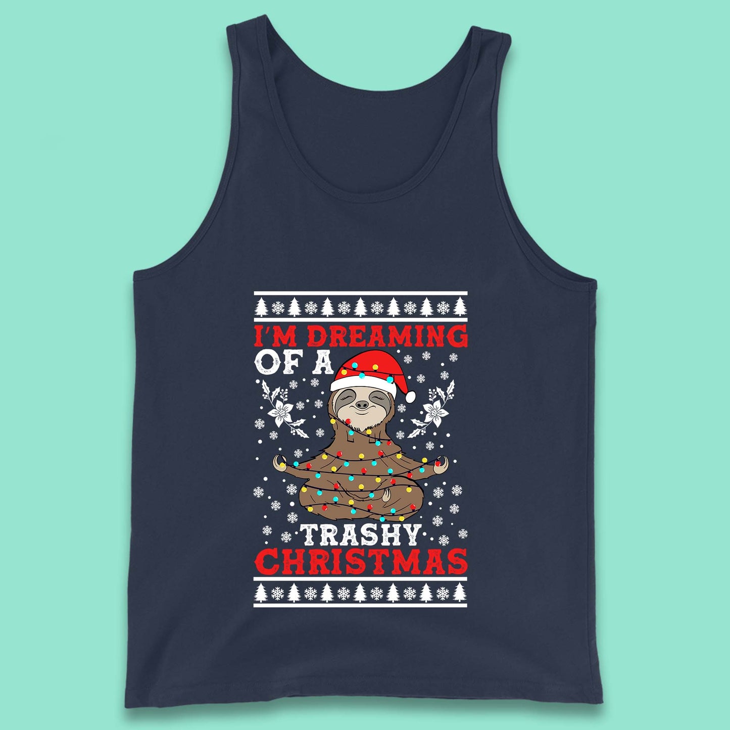 sloth christmas tank top