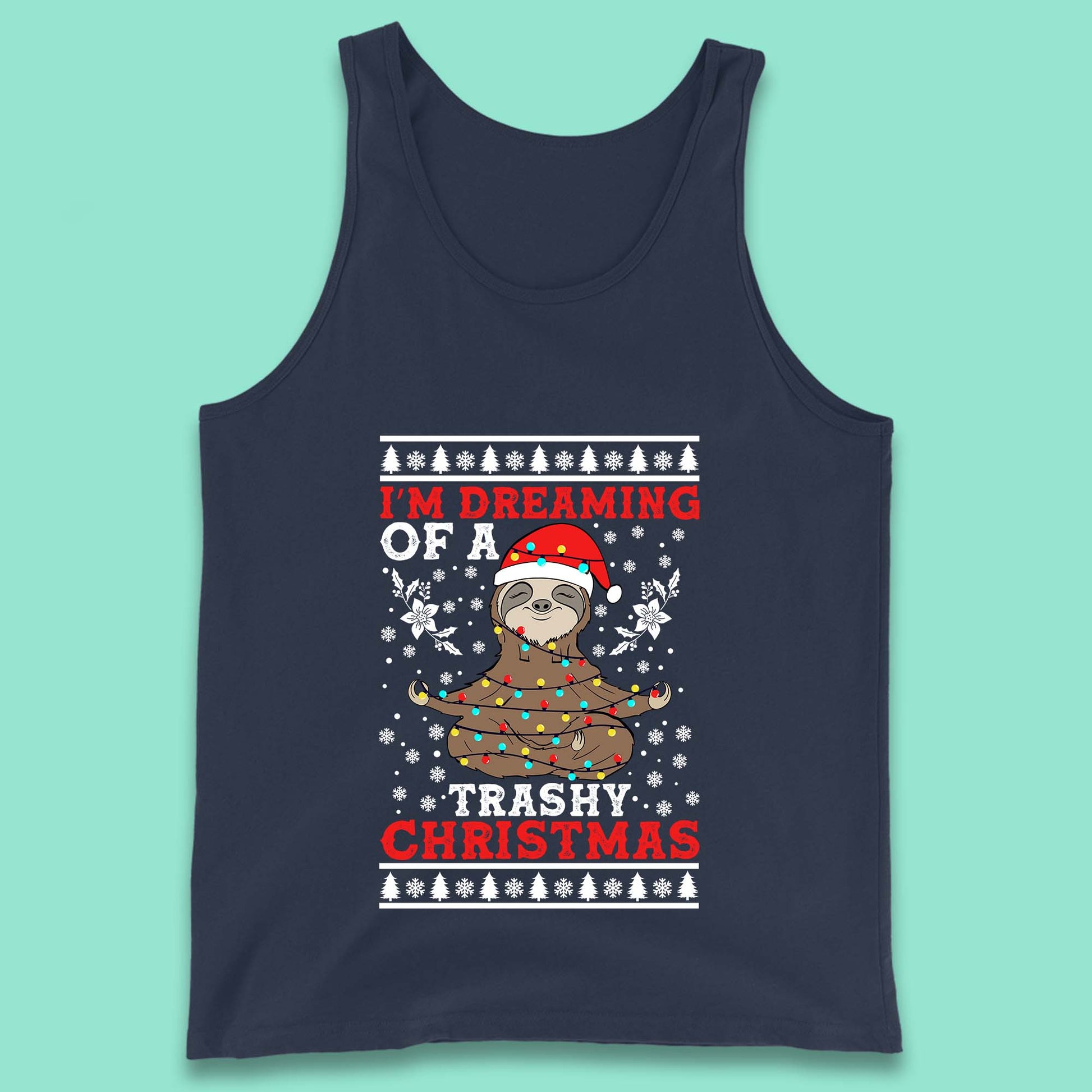 sloth christmas tank top