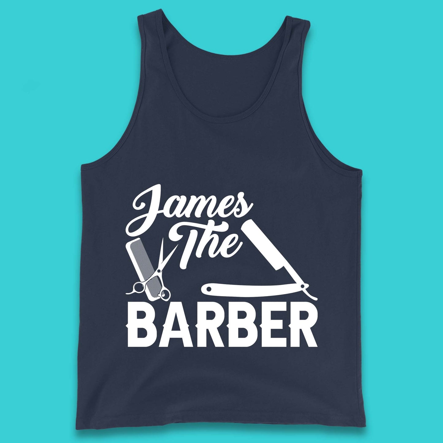 Personalised The Barber Hairdresser Your Name Barbershop Hair Stylist Tank Top