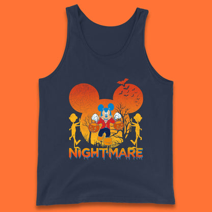 Halloween Nightmare Disney Mickey Mouse Holding Pumpkin Bucket Horror Scary Disneyland Trip Tank Top