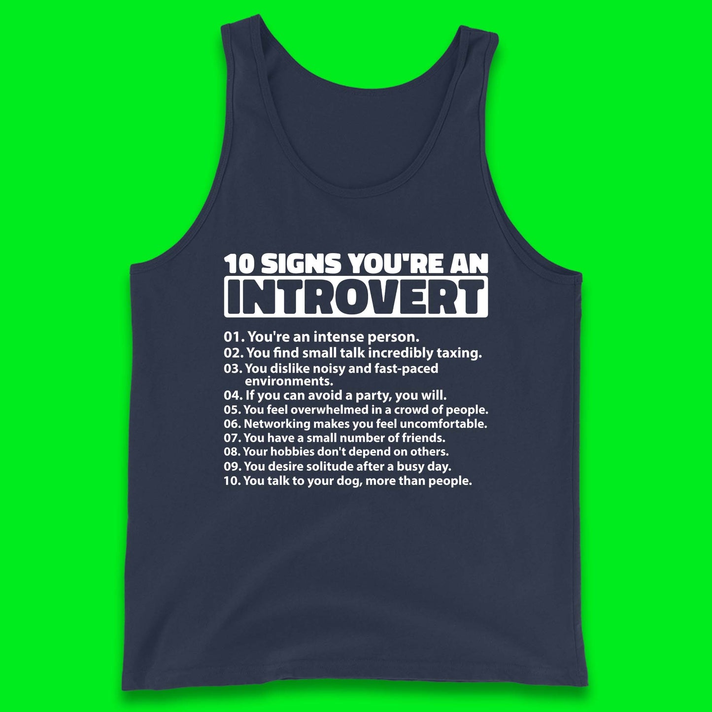10 Signs You're An Introvert Tank Top