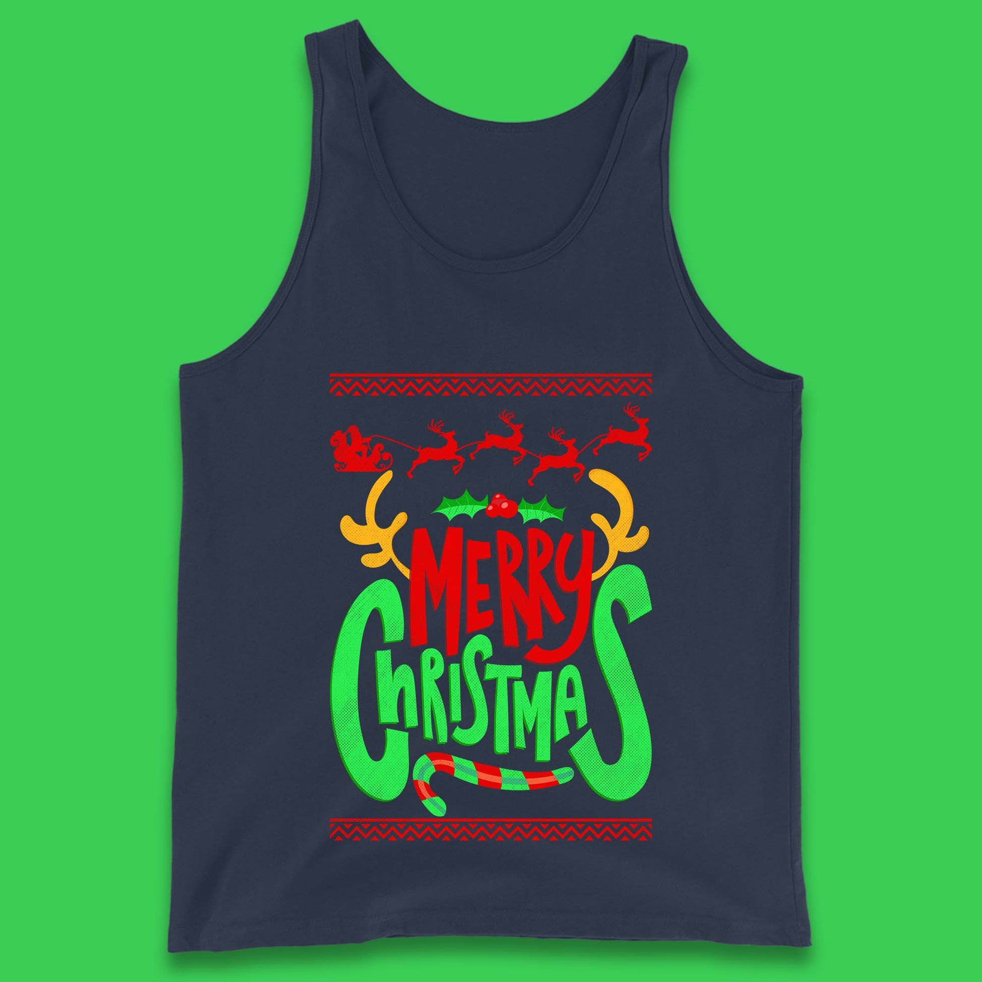 christmas reindeer antlers tank top
