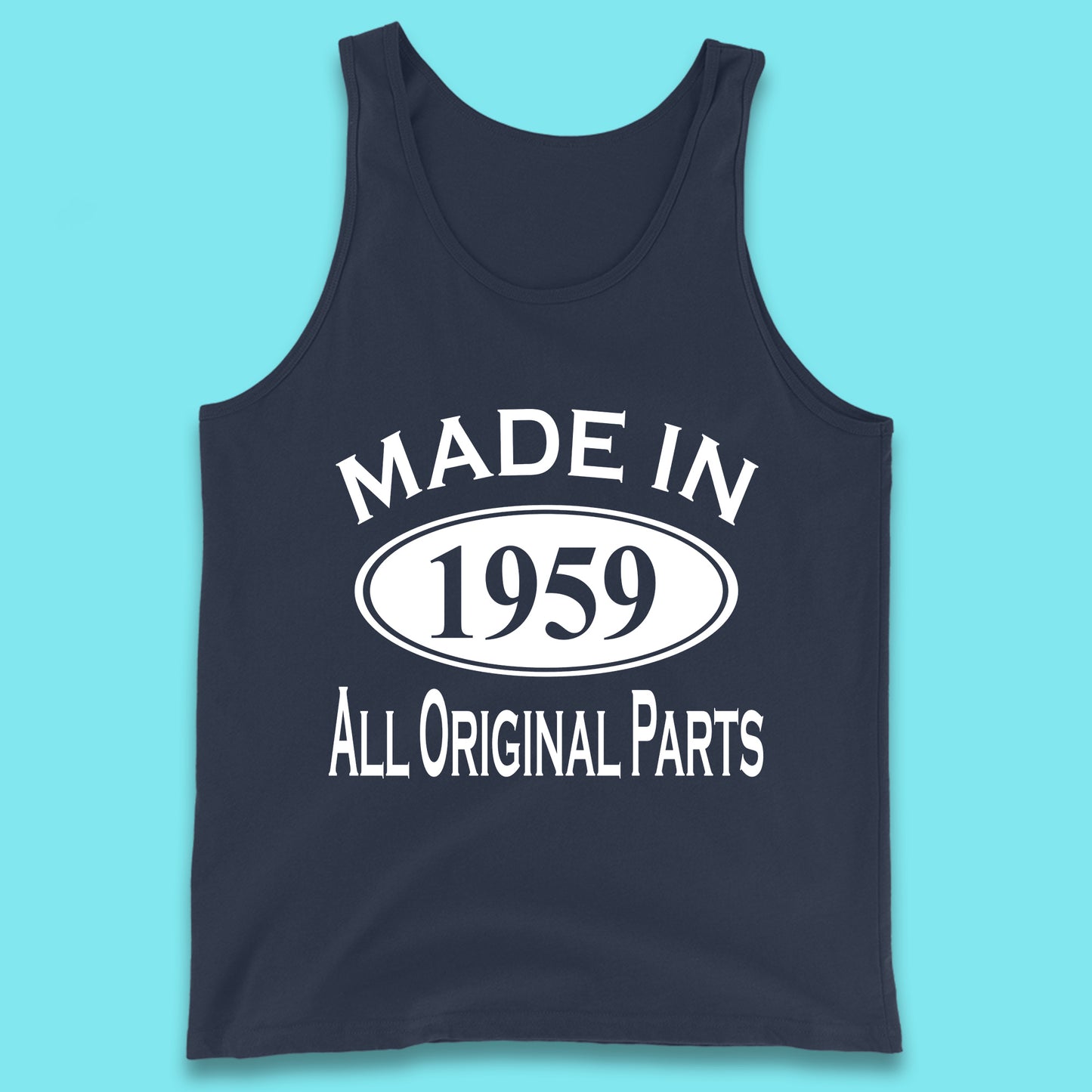 Made In 1959 All Original Parts Vintage Retro 64th Birthday Funny 64 Years Old Birthday Gift Tank Top