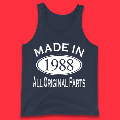 Made In 1988 All Original Parts Vintage Retro 35th Birthday Funny 35 Years Old Birthday Gift Tank Top