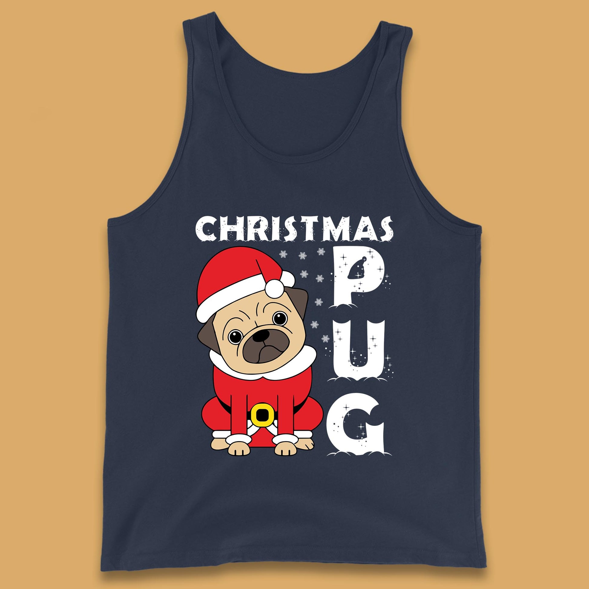 christmas pug dog tank top