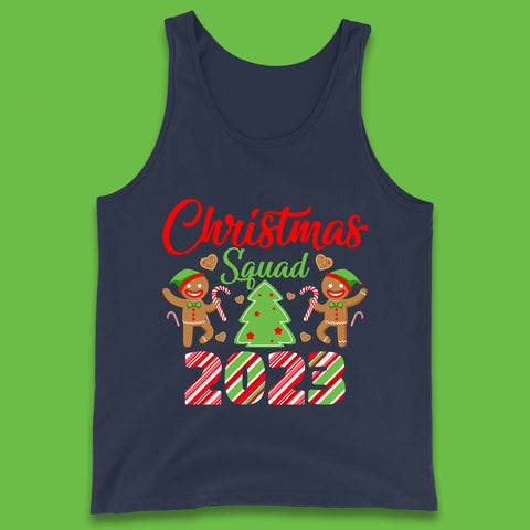 Christmas Squad 2023 Christmas Tree Xmas Gingerbread Man with Candy Cane Tank Top
