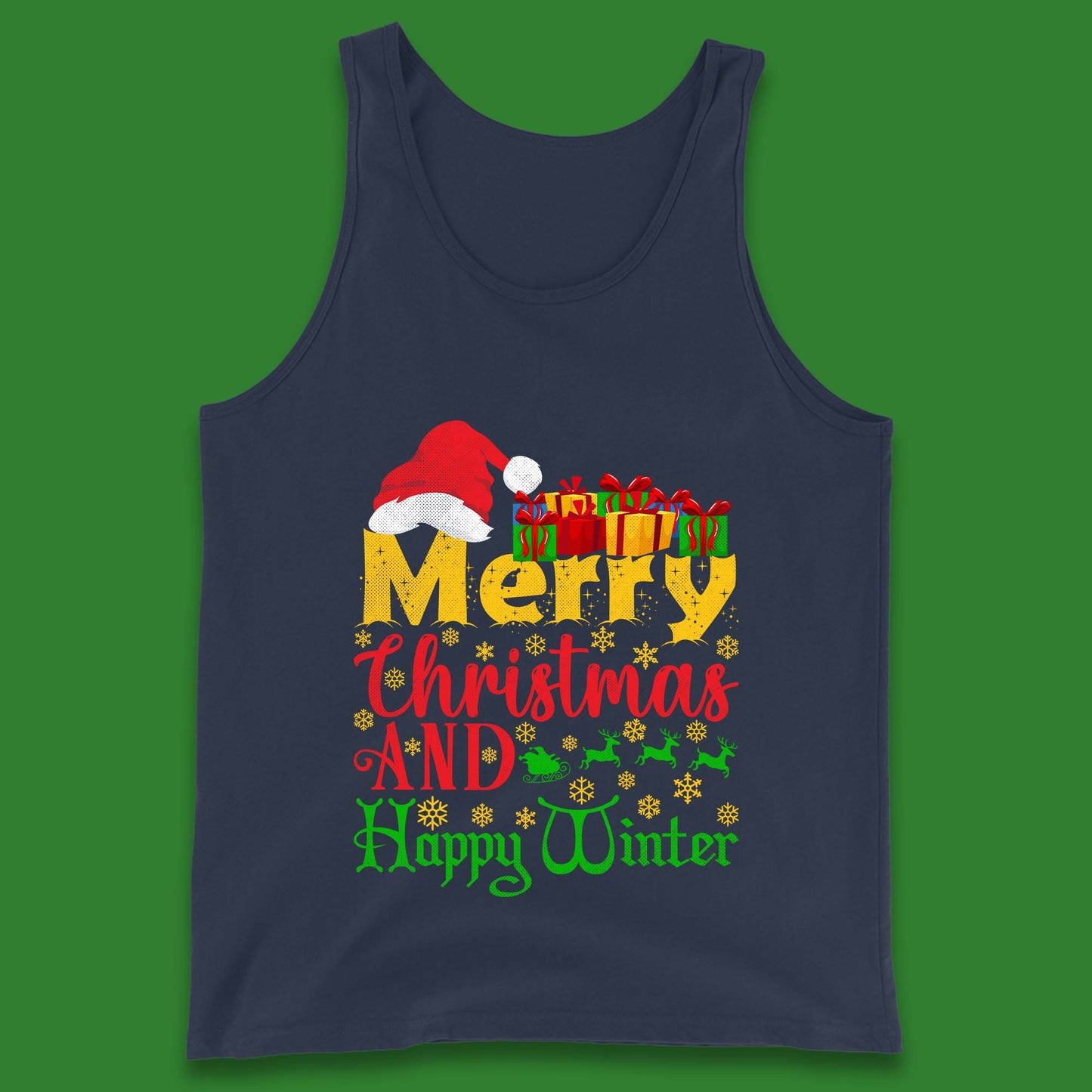 merry christmas and happy winter tank top