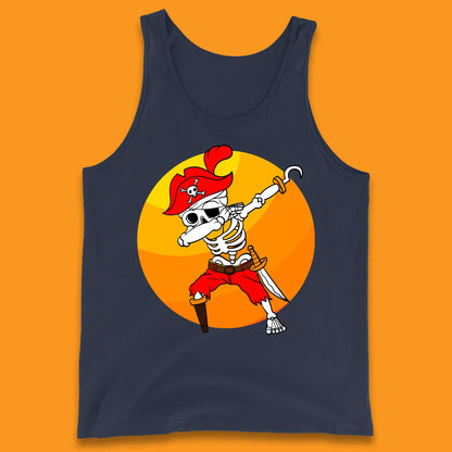 Dabbing Pirate Skeleton Halloween Jolly Roger Funny Halloween Costume Tank Top