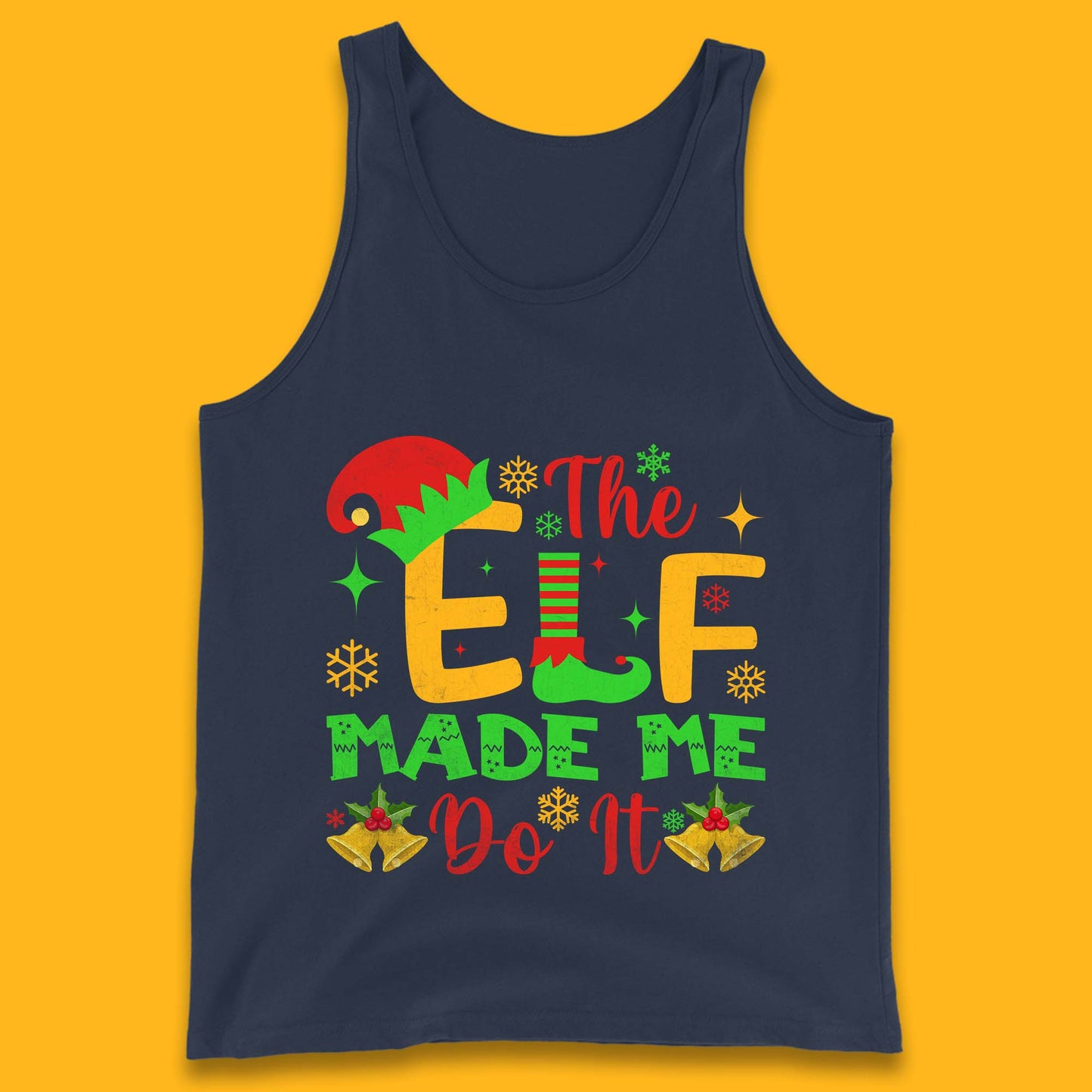 the elf made me do it christmas tank top