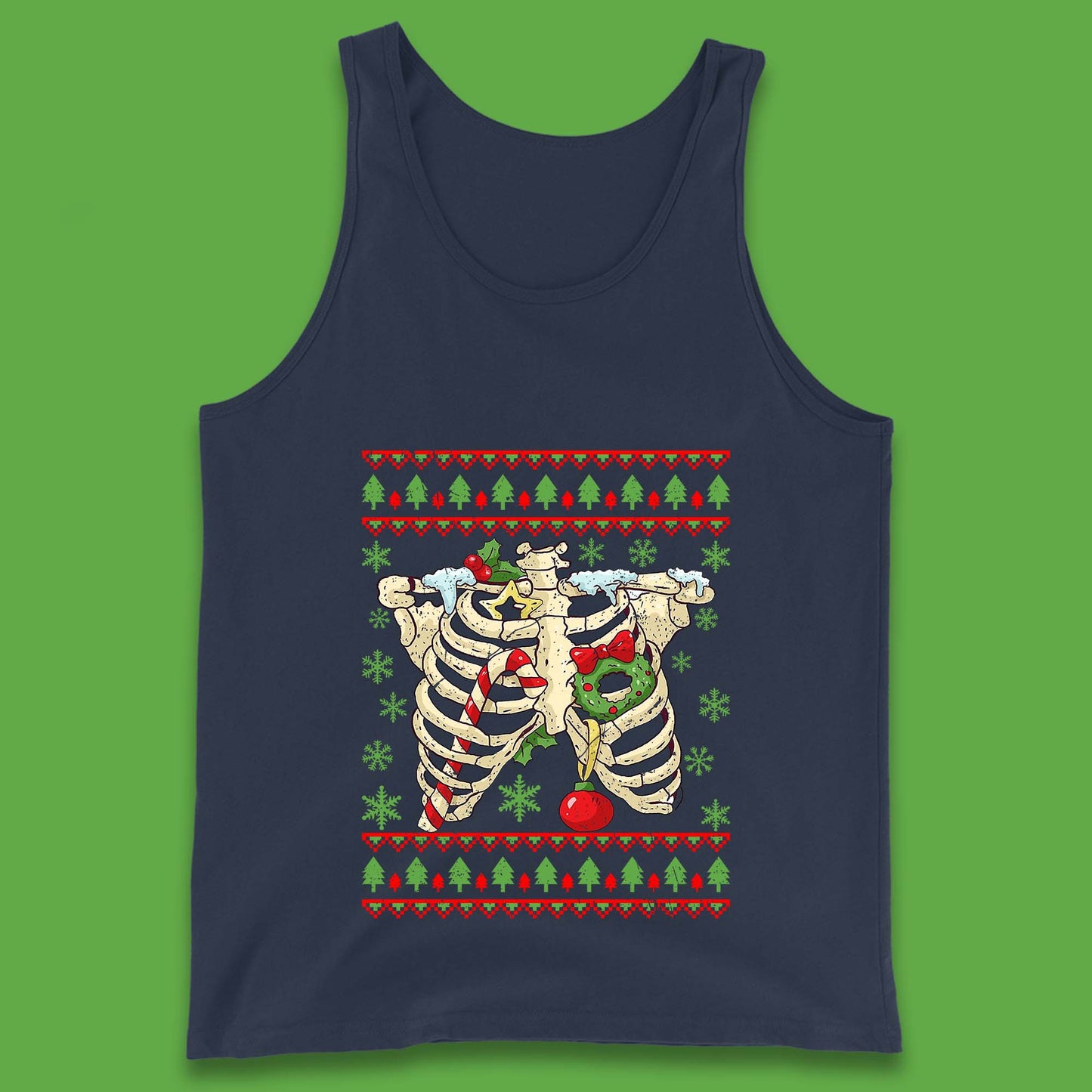 Christmas Ribs Skeleton Tank Top